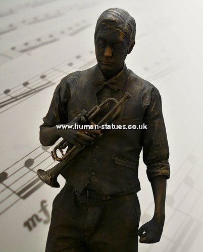 Jazz Trumpet Player Human Living Statue Jazz Trumpet Player Human Living Statue